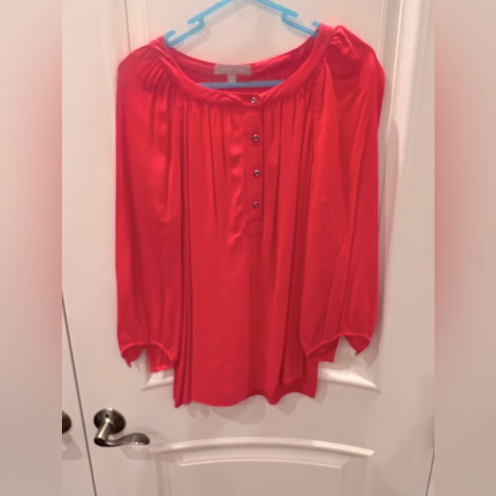 Banana Republic coral silk women’s top size Medium